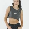 Thrills Co. Roadhouse Super Crop Tank - Merch Black Tops & Tees
