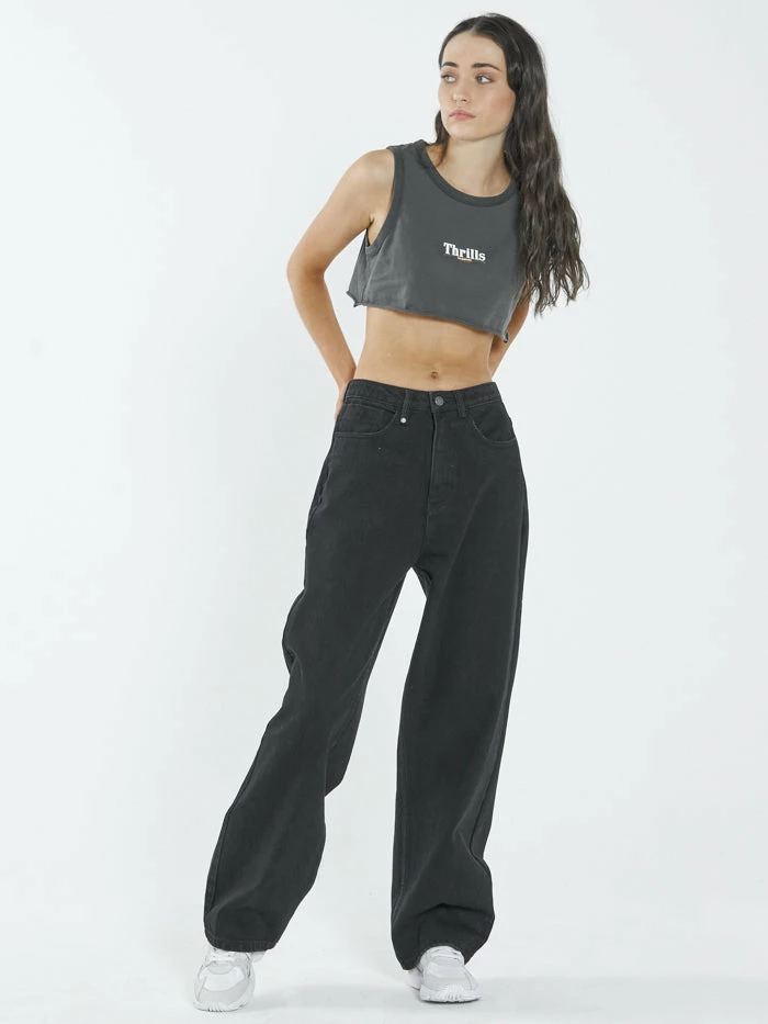 Thrills Co. Roadhouse Super Crop Tank - Merch Black Tops & Tees 5 Thrills Co. Roadhouse Super Crop Tank - Merch Black Tops & Tees