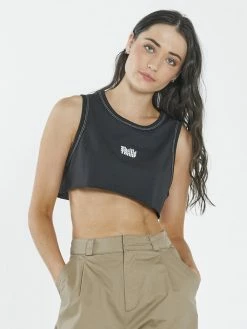Thrills Co. Infinite Thrills Super Crop Tank - Washed Black 1% For The Planet
