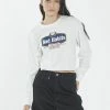 Thrills Co. Bad Habits LS Merch Super Crop Tee - Dirty White 1% For The Planet