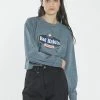 Thrills Co. 1% For The Planet Bad Habits LS Merch Super Crop Tee - Airforce Blue