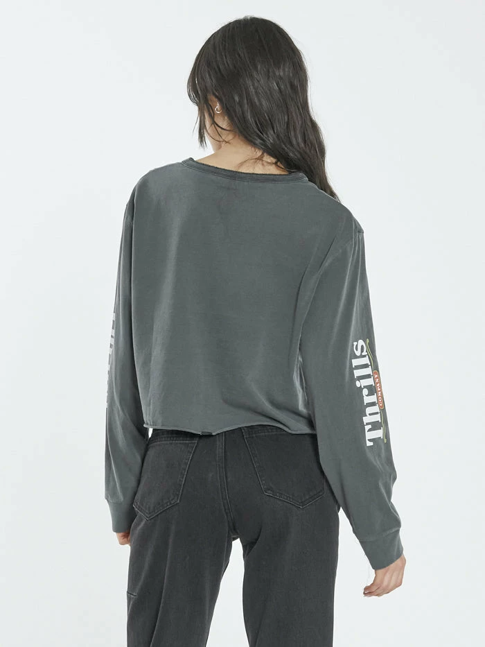 Thrills Co. Roadhouse Henley LS Merch Tee - Merch Black 4 Thrills Co. Roadhouse Henley LS Merch Tee - Merch Black