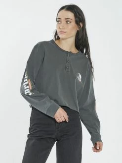 Thrills Co. Roadhouse Henley LS Merch Tee - Merch Black 11 Thrills Co. Roadhouse Henley LS Merch Tee - Merch Black