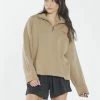 Thrills Co. Thrills Stamp 3/4 Zip Pullover - Sand