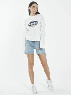 Thrills Co. Bad Habits Die Hard Slouch Crew - Dirty White