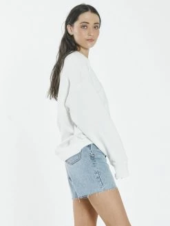 Thrills Co. Bad Habits Die Hard Slouch Crew - Dirty White