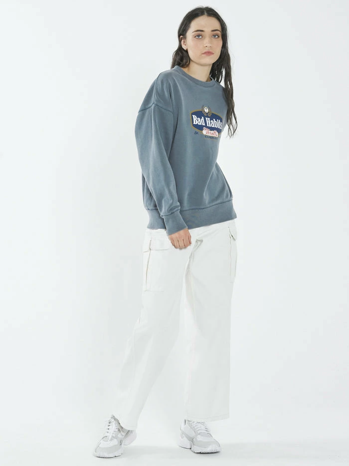 Thrills Co. Bad Habits Die Hard Slouch Crew - Airforce Blue 1% For The Planet 5 Thrills Co. Bad Habits Die Hard Slouch Crew - Airforce Blue 1% For The Planet