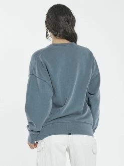 Thrills Co. Bad Habits Die Hard Slouch Crew - Airforce Blue 1% For The Planet