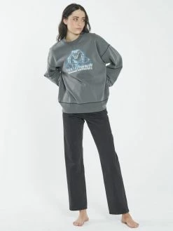Thrills Co. Chrome Cobra Slouch Crew - Merch Black Sweaters & Fleece