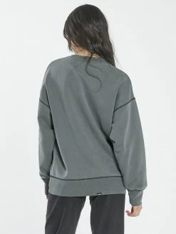 Thrills Co. Chrome Cobra Slouch Crew - Merch Black Sweaters & Fleece