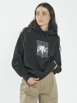 Thrills Co. Spiritual Security Slouch Hood - Black Sweaters & Fleece