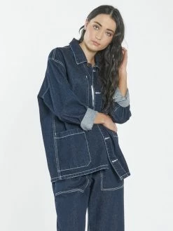 Thrills Co. Workwear Work Shop Denim Jacket - Indigo Rinse