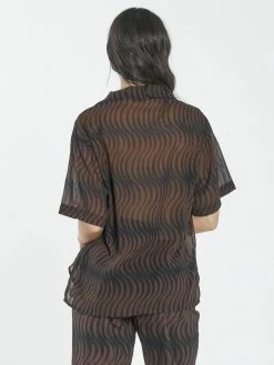 Thrills Co. Tops & Tees Paradise On Repeat Bowling Shirt - Washed Cocoa