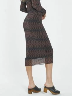 Thrills Co. Paradise On Repeat Mesh Skirt - Washed Cocoa Shorts & Skirts