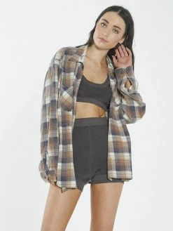 Thrills Co. Claire Knitted Crop Top - Plum