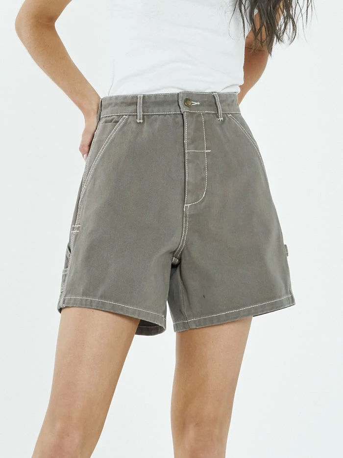 Thrills Co. Carpenter Drill Short - Pewter 1% For The Planet 3 Thrills Co. Carpenter Drill Short - Pewter 1% For The Planet