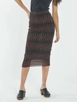 Thrills Co. Paradise On Repeat Mesh Skirt - Washed Cocoa Shorts & Skirts