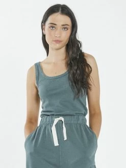 Thrills Co. Hemp Heavyweight Retro Tank - Vintage Teal