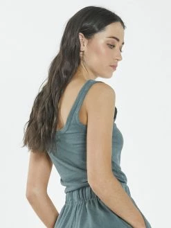 Thrills Co. Hemp Heavyweight Retro Tank - Vintage Teal