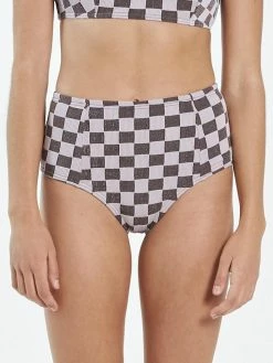 Thrills Co. Aalto Rib High Waist Bikini Bottom - Washed Cocoa