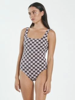Thrills Co. Aalto Rib One Piece - Washed Cocoa 1% For The Planet
