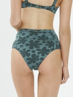 Thrills Co. Layla High Waist Bikini Bottom - Vintage Teal 1% For The Planet