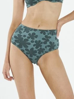 Thrills Co. Layla High Waist Bikini Bottom - Vintage Teal 1% For The Planet