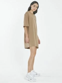 Thrills Co. 1% For The Planet Thrills Stamp Hemp Box Tee Dress - Sand