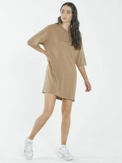 Thrills Co. 1% For The Planet Thrills Stamp Hemp Box Tee Dress - Sand