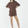 Thrills Co. 1% For The Planet Far East Company Box Fit Tee Dress - Washed Cocoa