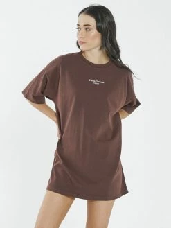 Thrills Co. 1% For The Planet Far East Company Box Fit Tee Dress - Washed Cocoa