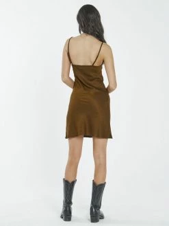 Thrills Co. Restraint Bias Dress - Gold Dresses