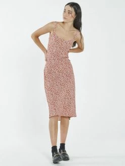 Thrills Co. Mallory Midi Bias Dress - Red