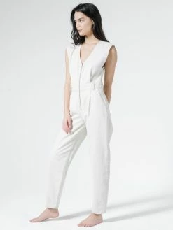 Thrills Co. Crescent Sleeveless Coverall - Vintage Bone 1% For The Planet