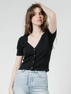 Thrills Co. Illuka Knit Top - Black Sweaters & Fleece