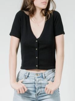 Thrills Co. Illuka Knit Top - Black Sweaters & Fleece