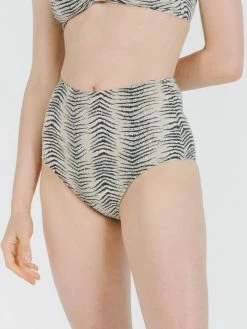Cheap Thrills Store 33 Thrills Co. Zebra Lounge High Waist Bikini Pant - Thrift White