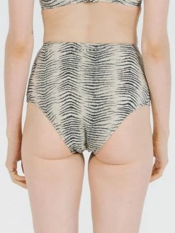 Thrills Co. Zebra Lounge High Waist Bikini Pant - Thrift White