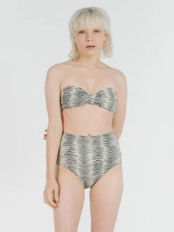 Thrills Co. Zebra Lounge High Waist Bikini Pant - Thrift White