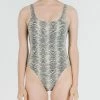 Thrills Co. Zebra Lounge One Piece - Thrift White Swim