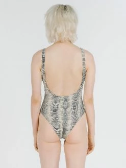 Thrills Co. Zebra Lounge One Piece - Thrift White Swim