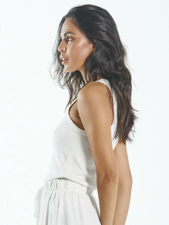 Thrills Co. Hemp Racer Front Tank - Dirty White 7 Thrills Co. Hemp Racer Front Tank - Dirty White