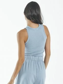 Thrills Co. Hemp Racer Front Tank - Steel Blue 1% For The Planet