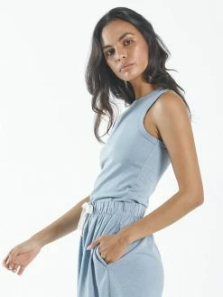 Thrills Co. Hemp Racer Front Tank - Steel Blue 1% For The Planet