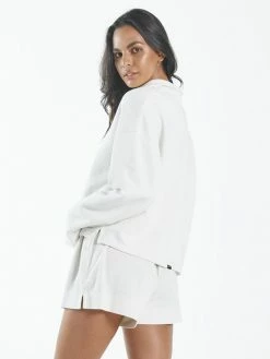 Thrills Co. Hemp 3/4 Zip Pullover - Dirty White 10 Thrills Co. Hemp 3/4 Zip Pullover - Dirty White