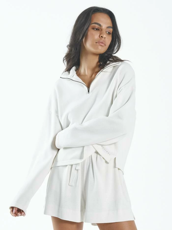 Thrills Co. Hemp 3/4 Zip Pullover - Dirty White 3 Thrills Co. Hemp 3/4 Zip Pullover - Dirty White