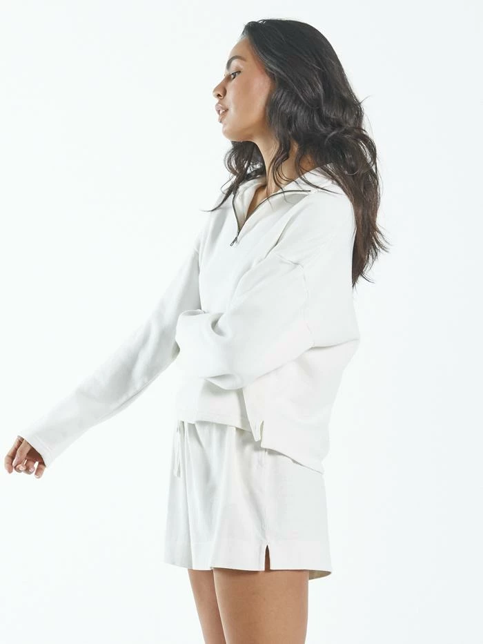 Thrills Co. Hemp 3/4 Zip Pullover - Dirty White 7 Thrills Co. Hemp 3/4 Zip Pullover - Dirty White