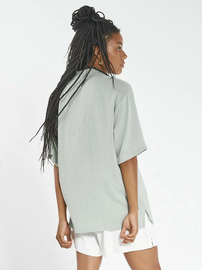 Thrills Co. Openwork Polo Shirt - Eucalyptus Tops & Tees 6 Thrills Co. Openwork Polo Shirt - Eucalyptus Tops & Tees
