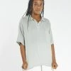 Thrills Co. Openwork Polo Shirt - Eucalyptus Tops & Tees