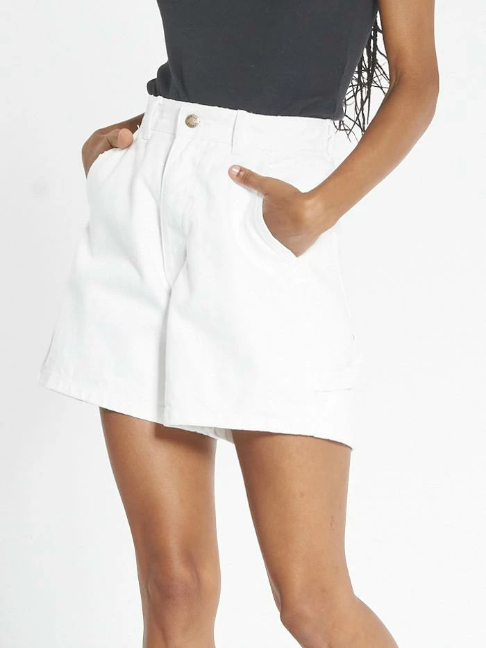 Thrills Co. Carpenter Drill Short - Optical White 1% For The Planet 6 Thrills Co. Carpenter Drill Short - Optical White 1% For The Planet